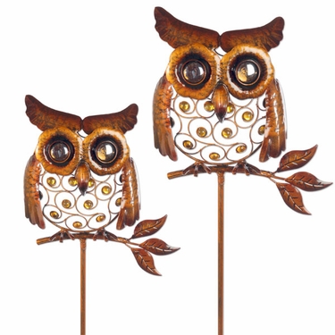 Metal Owl Stakes (Set of 2) - Click to enlarge