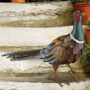 Metal Pheasant Bird Standing - Click to enlarge
