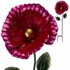 Metal Poppy Flower Garden Stake - Pink