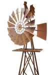 Metal Rooster Windmill