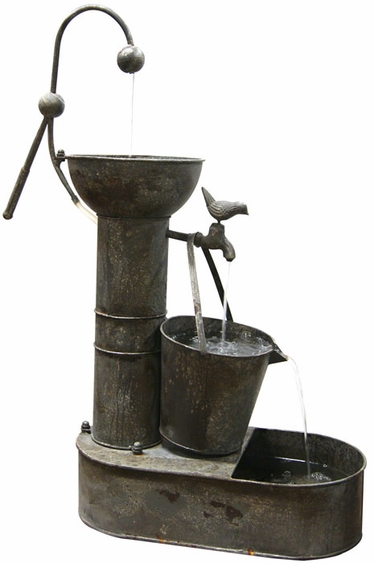 Metal Tin Can Outdoor Fountain - Click to enlarge