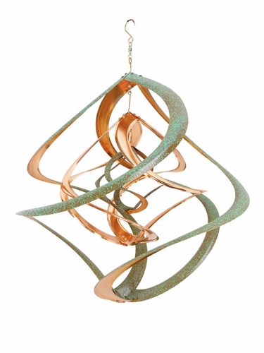 Metal Wind Spinner - Copper & Patina Cosmix  - Click to enlarge