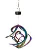 Metal Wind Spinner - Iridescent Cosmix with Solar Rainbow LED Lights