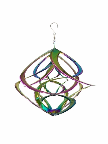 Metal Wind Spinner - Triple Iridescent Cosmix - Click to enlarge