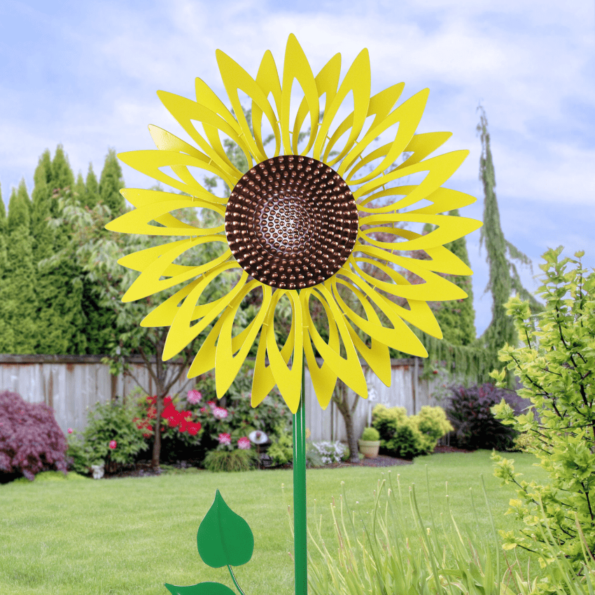 Giant Yellow Sunflower Wind Spinner only $107.99 at Garden Fun