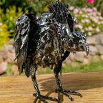 Metallic Black Iron Vultures (Set of 2)