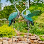 Metallic Iron Heron Metal Figurines (Set of 2) Metallic Iron Heron Metal Figurines (Set of 2)