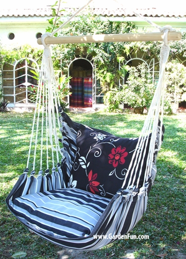 Metropolitan Summer Toile Flower Hammock Chair Swing Set - Click to enlarge