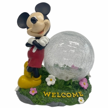 Mickey Statue w/Solar Crackle Glass Ball - Click to enlarge