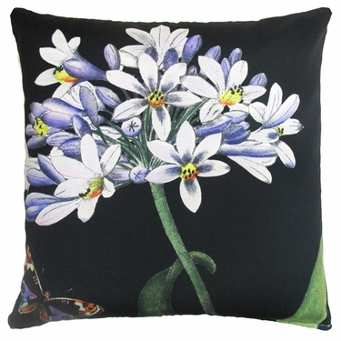 Midnight Flowers Outdoor Pillow - Click to enlarge