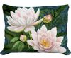 Midnight Garden Water Lilies Outdoor Pillow