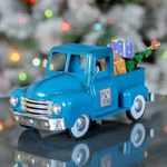 Mini Metal Truck w/Christmas Tree & Gifts - Antique Blue