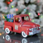 Mini Metal Truck w/Christmas Tree & Gifts - Antique Red