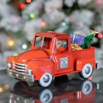Mini Metal Truck w/Christmas Tree & Gifts - Glossy Red