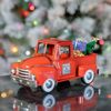 Mini Metal Truck w/Christmas Tree & Gifts - Glossy Red