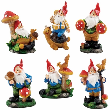 Miniature Gnome Set - 6 Piece - Click to enlarge
