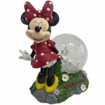 Minnie Statue w/Solar Crackle Glass Ball