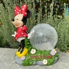 Minnie Statue w/Solar Crackle Glass Ball
