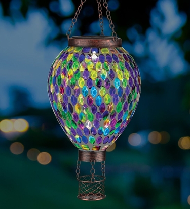 Colorful Mosaic Solar Hot Air Balloon Lantern - Click to enlarge