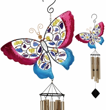 Mosaic Butterfly Wind Chime - Click to enlarge