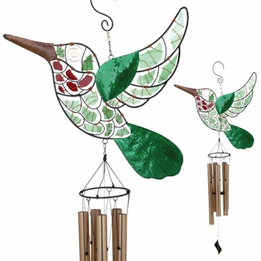 Mosaic Hummingbird Wind Chime - Click to enlarge