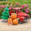 Small Multi-Holiday Iron Pickup Truck - Antique Red