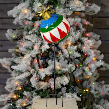 Multi-Colored Christmas Ornament Garden Stake - Click to enlarge