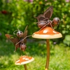 Butterflies on Mushroom Garden Stakes (Set of 6)