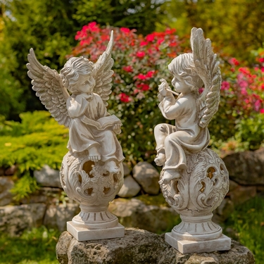 Musical Garden Cherubs (Set of 2) - Click to enlarge