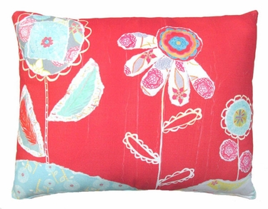 Nature Doodle Flowers Outdoor Pillow - Click to enlarge