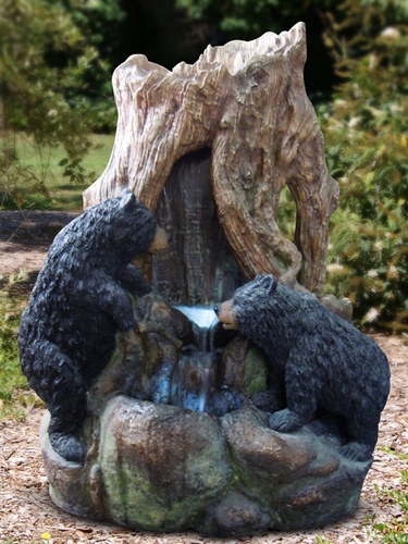 Nature's Big Bears Outdoor Fountain w/LED Lights - Click to enlarge