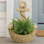 Nautical Anchor Planter - Faux Wood Finish