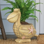 Nautical Pelican Planter - Faux Wood Finish