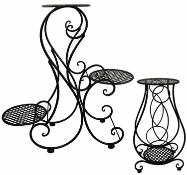 Nested Black Tiered Plant Stands (Set of 2) - Click to enlarge