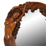 Nude Mermaid's Reef Mirror - Wood Finish