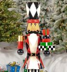 65" Iron Nutcracker with Gifts & LED Lights "Joseph"