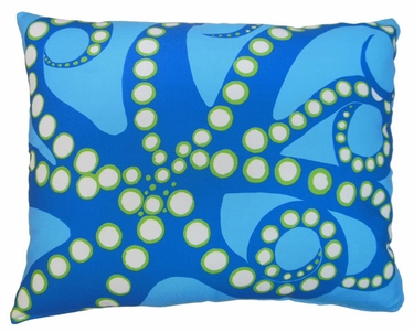 Octopus Blue Outdoor Pillow - Click to enlarge