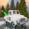 Old Style Iron Christmas Truck w/Tree - Antique White