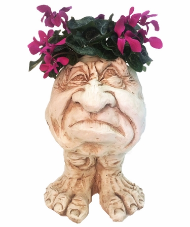 Ole Grumpy Face Planter - Antique Finish - Click to enlarge