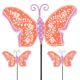 Orange Butterfly Picks (Set of 6) - Click to enlarge