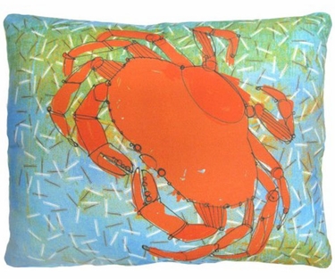 Orange Dungeness  Crab Outdoor Pillow - Click to enlarge