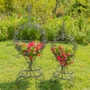 Ornate Circular Iron Planters (Set of 2) - Verdi Green