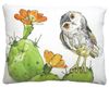 Owl on Prickly Pear Cactus Outdoor Pillow