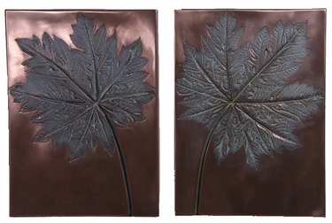 Papaya Wall Plaques - Greenish Bronze (Set of 2) - Click to enlarge