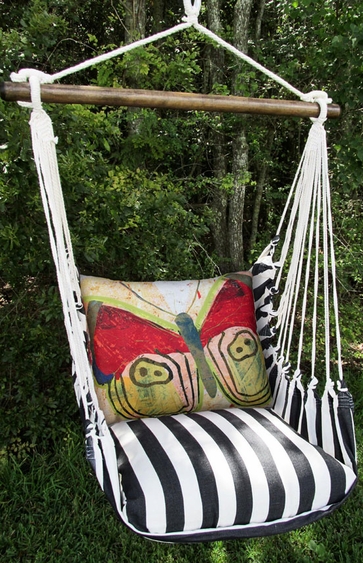 True Black Paper Butterfly Hammock Chair Swing Set - Click to enlarge
