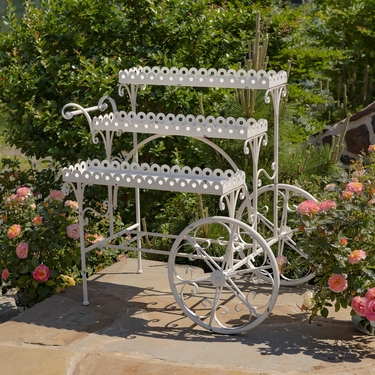 Parisian 3-Tier Flower Cart - Antique White - Click to enlarge