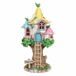 Solar Pastel Fairy Tree House With Butterfly