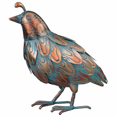 Patina Quail Bird - Upright - Click to enlarge