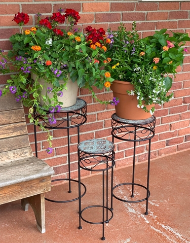 Patina Round Nesting Planters - Tall (Set of 3) - Click to enlarge