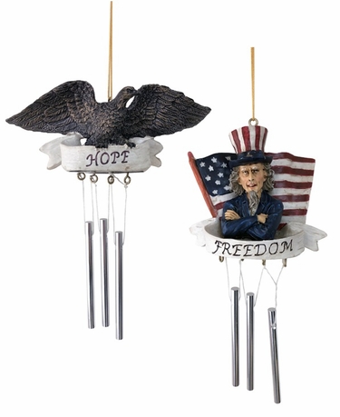 Hope and Freedom Americana Wind Chimes (Set of 2) - Click to enlarge
